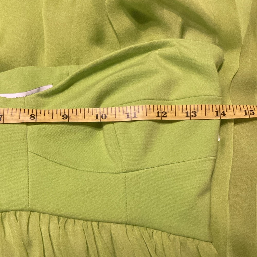 DIANE VON FURSTENBERG DVF ASTI SHORT STRAPLESS KIWI LIME GREEN DRESS Sz 4 - Picture 10 of 11